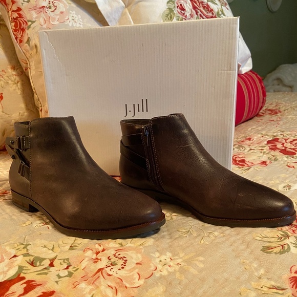 NWOT J. Jill Flat Bootie, 6.5, Chocolate Leather - Picture 2 of 6
